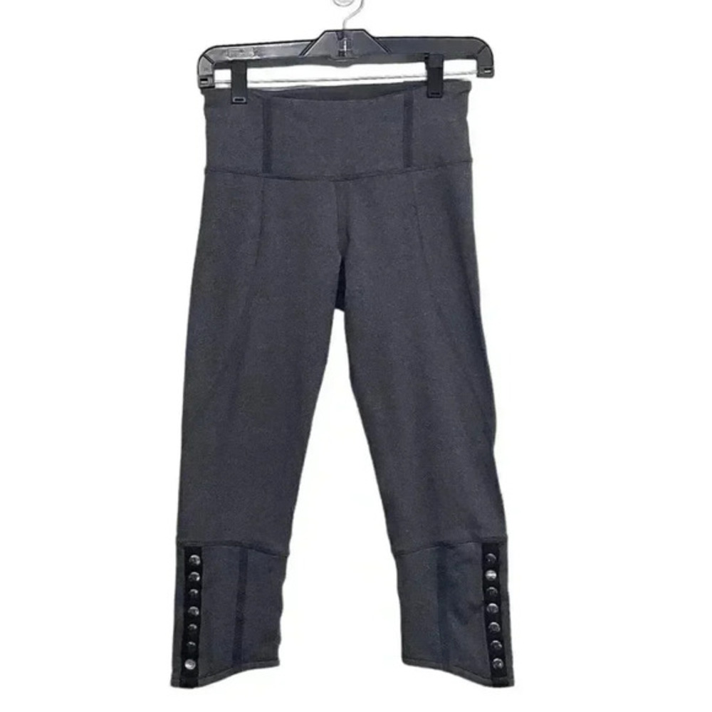 Lululemon Snap Me Up Size 6 Gray Yoga Crop Leggings Pull On Activewear Pants